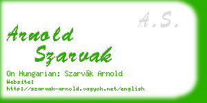 arnold szarvak business card